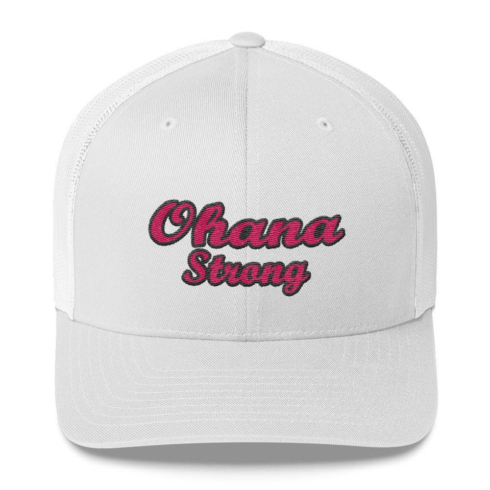 Pink Ohana Strong Retro Trucker Cap