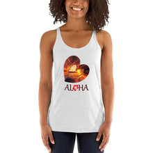 Load image into Gallery viewer, Aloha wave small HKD back logo Women&#39;s Racerback Tank