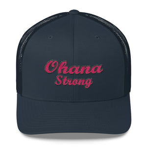 Pink Ohana Strong Retro Trucker Cap