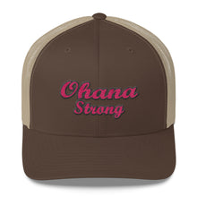 Load image into Gallery viewer, Pink Ohana Strong Retro Trucker Cap