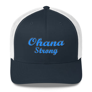 Blue Ohana strong Retro Trucker hat