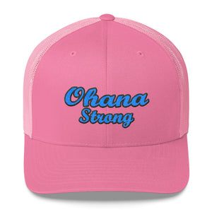 Blue Ohana strong Retro Trucker hat