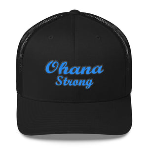 Blue Ohana strong Retro Trucker hat